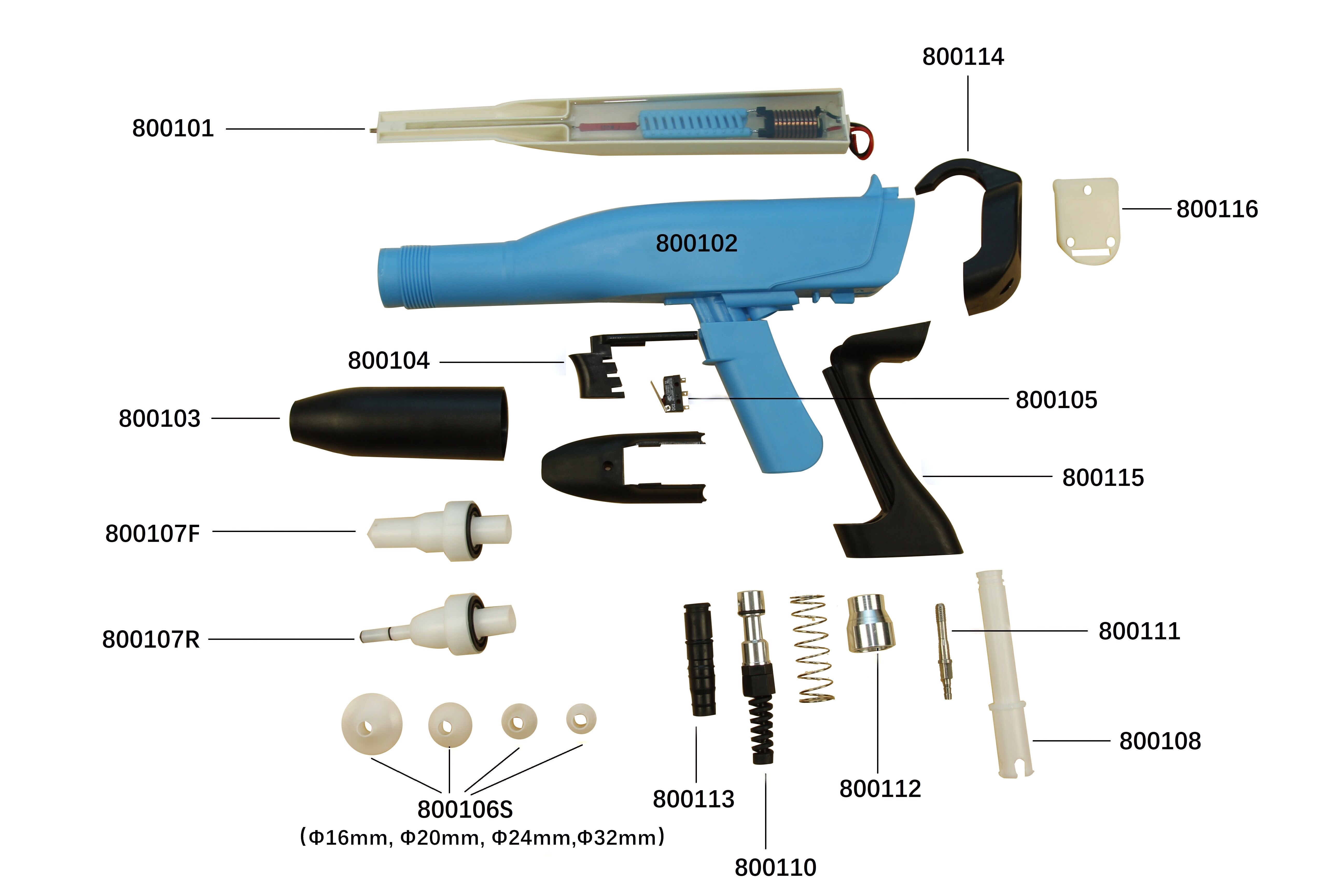 Kf Manual Powder Coating Gun Parts Buy Powder Coating Gun Parts